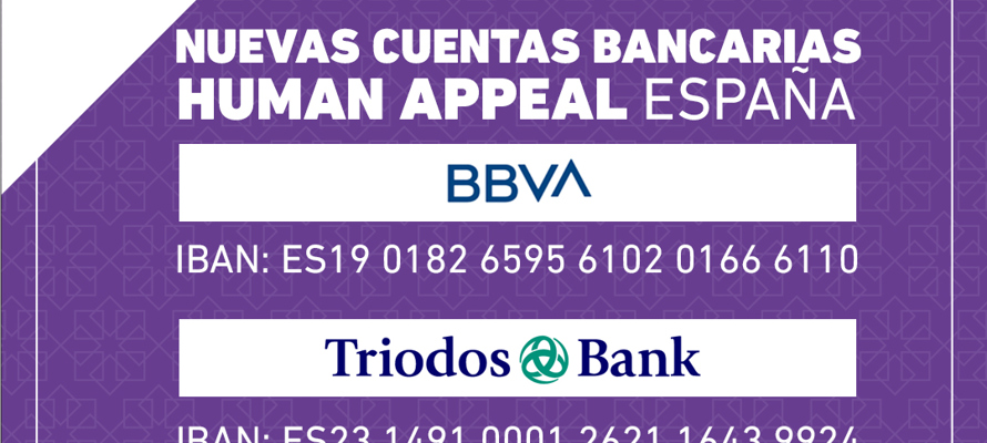 Cuentas bancarias de Human Appeal España - otras formas de donar