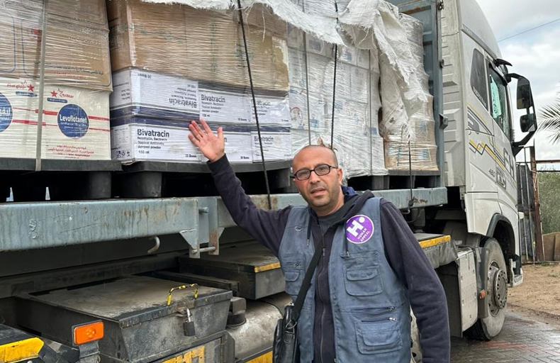 Camiones de ayuda humanitaria en Gaza
