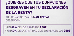 Tus donaciones a Human Appeal España desgravan
