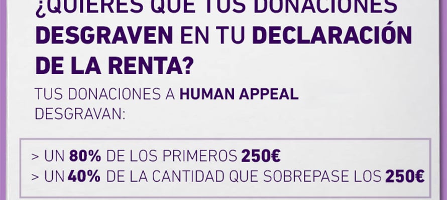 Tus donaciones a Human Appeal España desgravan