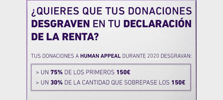 Tus donaciones a Human Appeal España desgravan