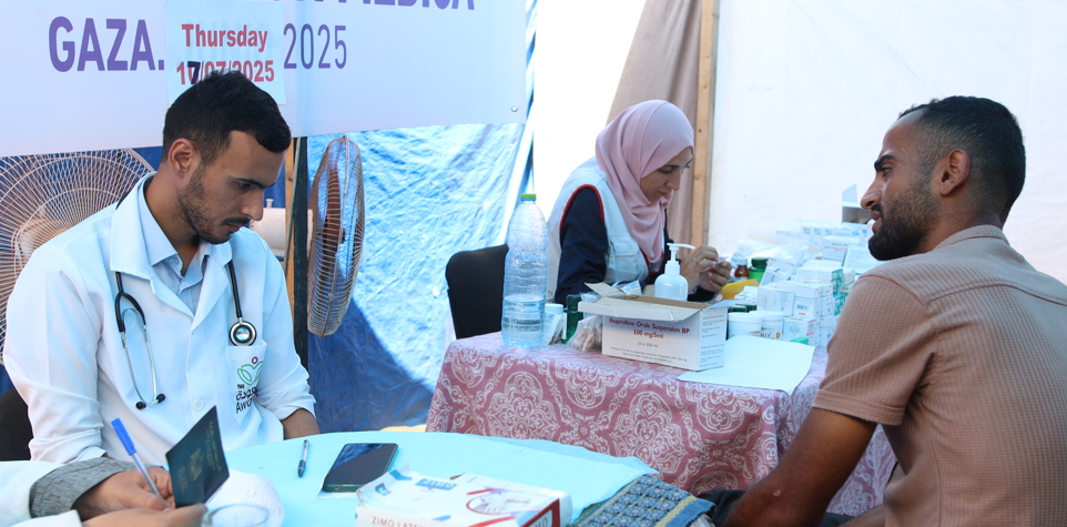 Clínica móvil en Gaza