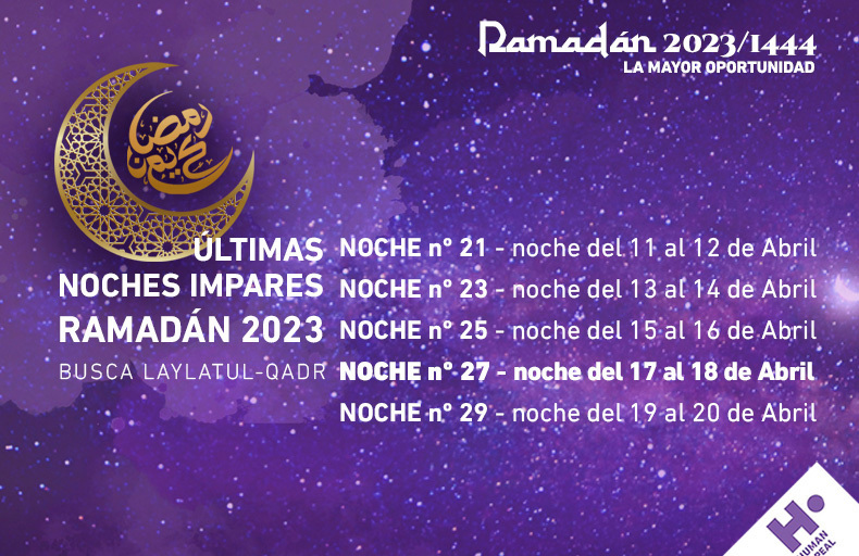 Calendario noches impares en las 10 últimas noches de Ramadán 2023
